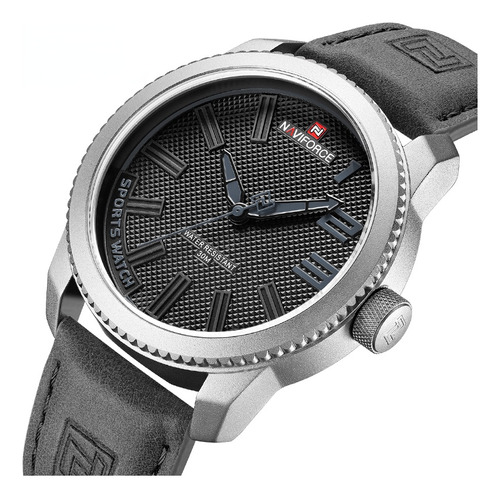 Reloj De Cuarzo Naviforce De Piel Auténtica, Deportivo, Mili