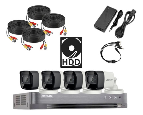 Kit Hikvision Dvr 4ch / 4 Bullet 2mp