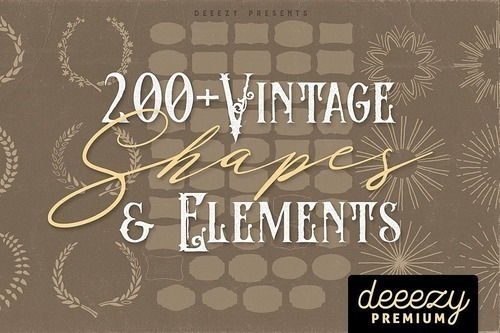 200 Elementos Vintage. Formas Para Diseñar. Sublimar A