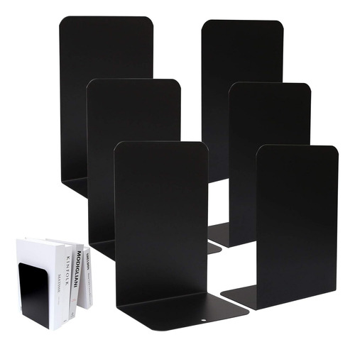 Pack De 6 Sujetalibros De Metal De 8 Soportes De Lib...