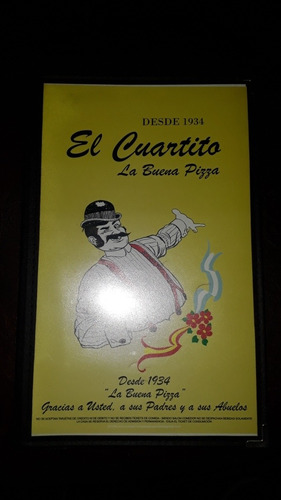 Carta De La Famosa Pizzería El Cuartito De Buenos Aires. (Usado)