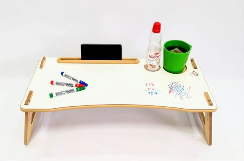 Imagen 3 de 5 de Mesa Desayunador Multiuso P/cama Con Laminado Y 2 Marcadores