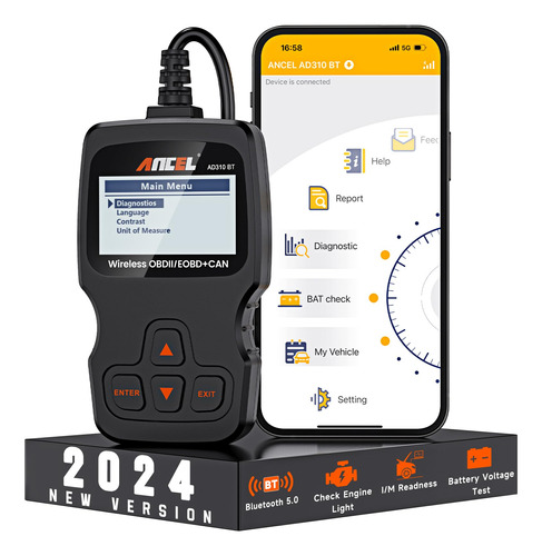 Escaner Obd2 Bluetooth Lector Codigo Para Automovil Luz Io