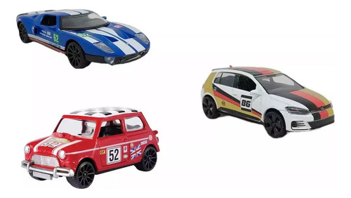 Auto Motormax Esc 1:43 Gt Racing Golf Ford Gt Mini Cooper X3 Multicolor