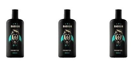 Kit 3u Shampoo Baboon Shampoo Masculino