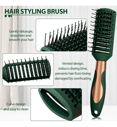 4 Cepillo Para Cabello Rizado Y Ondulado, Cepillo