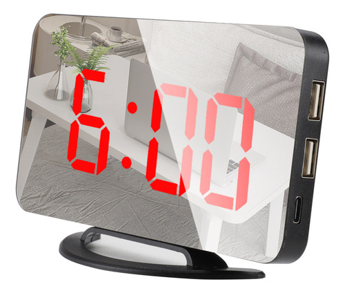 D Despertador Led Con Espejo: Brillo Ajustable,