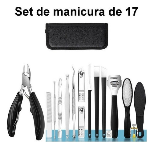 Kit De Pedicura Manicura Corta Uñas Alicates Podologicos 17p