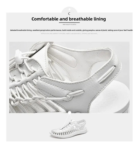 Sandalias De Playa Tejidas Para Hombre, Zapatos Casuales De