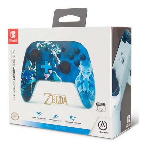 Mando Pro Powera Wireless Nintendo Switch Zelda Blue