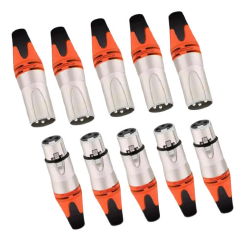 10 Peças Xlr Conector De Cabos De Cabo Plugue De Microfone