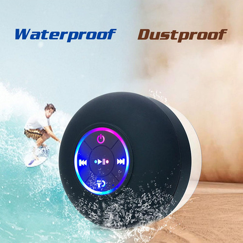 Mini Altavoz De Ducha Con Bluetooth Y Luz Led-varios Colores