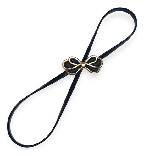 Cinto Elastizado Metalico Urbano, Fiesta Negro Triple Moño Mono Negro Único