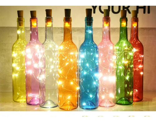 10 Series Led De Pilas Decoracion Manualidades Botellas Luces Luz Blanca