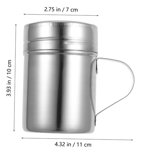 Lata De Polvo De Acero Inoxidable Plumero De AzĂșcar En Polvo