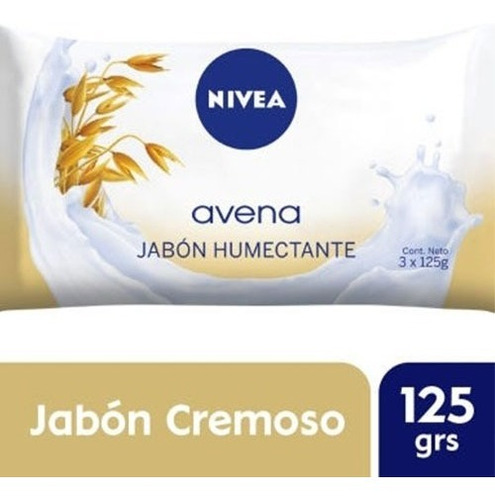 Jabon Nivea Avena 3 X 125gr Piel Sensible Humectante