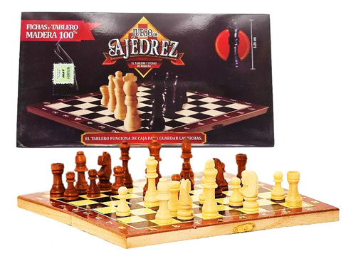 Juego De Ajedrez De Madera Chico 26 X 26 Cm Mundo Cla F250