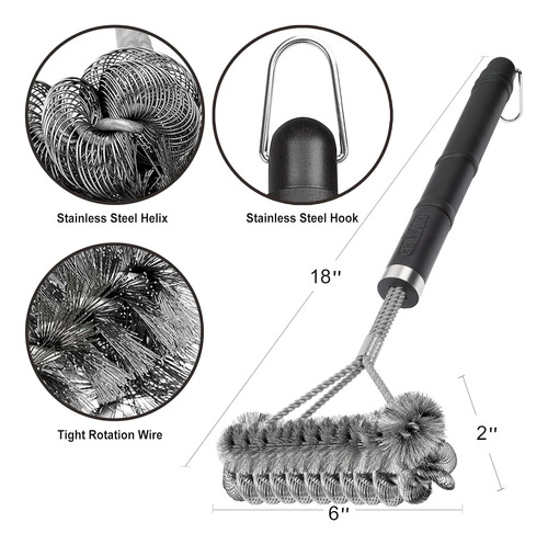 Cepillo Para Asador Parrilla 2 En 1 Para Polvo Combinado
