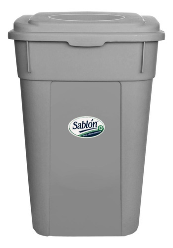 Bote De Basura 145l Con Tapa Y Ruedas En Color Gris