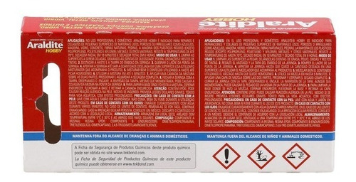 Imagem 3 de 5 de Araldite Hobby Cola Epóxi 10 Minutos 16 Gramas Tek Bond