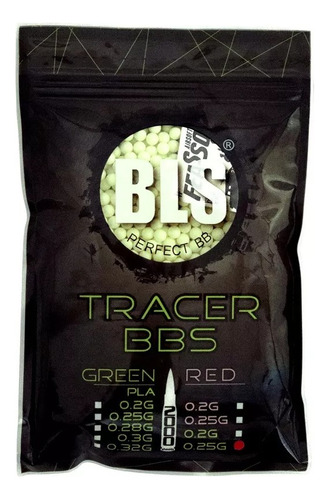 Bbs Tracer Airsoft Bls C/ 2000bb 500g Verde Feasso F-bbs25t