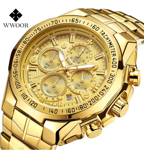 Hombre De Lujo Relojes De Oro Masculino Moda Casual Reloj De