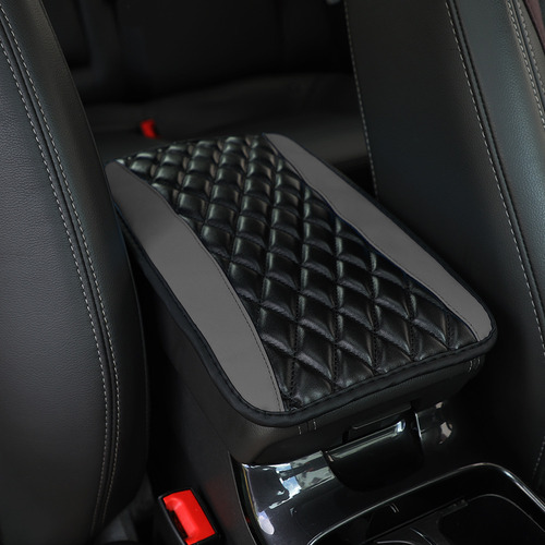 32x 19cm Armrest Box Mat - Quilted Embroidered Leather