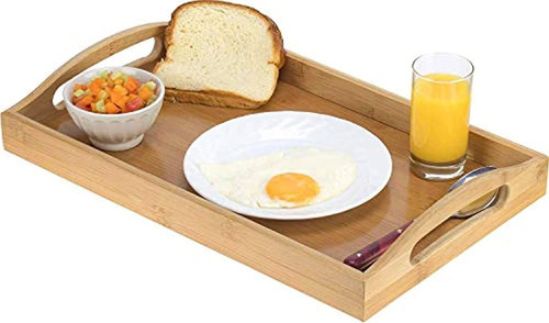 Bandeja De Madera Con Asas  Ideal Para Cenas, Bandeja De Té