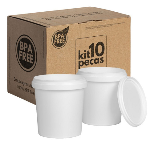 Pote Em São Bernardo Com Tampa - Kit Com 10 Pçs