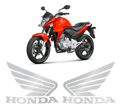 Adesivos Moto Honda Cb 300r Asas Emblemas Cromado Tanque
