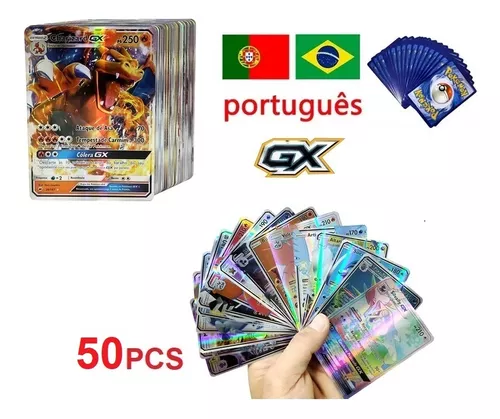 Lote 50 Cartas Pokémon Gx Em Português Cartas Brilhantes Sem