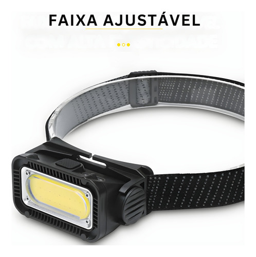 Lanterna Testeira 800 Lúmens 5 Modo Luz Led Recarregável Usb