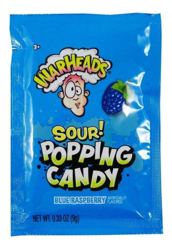 Warheads Pop Candy Sour Blue Raspberry 9g