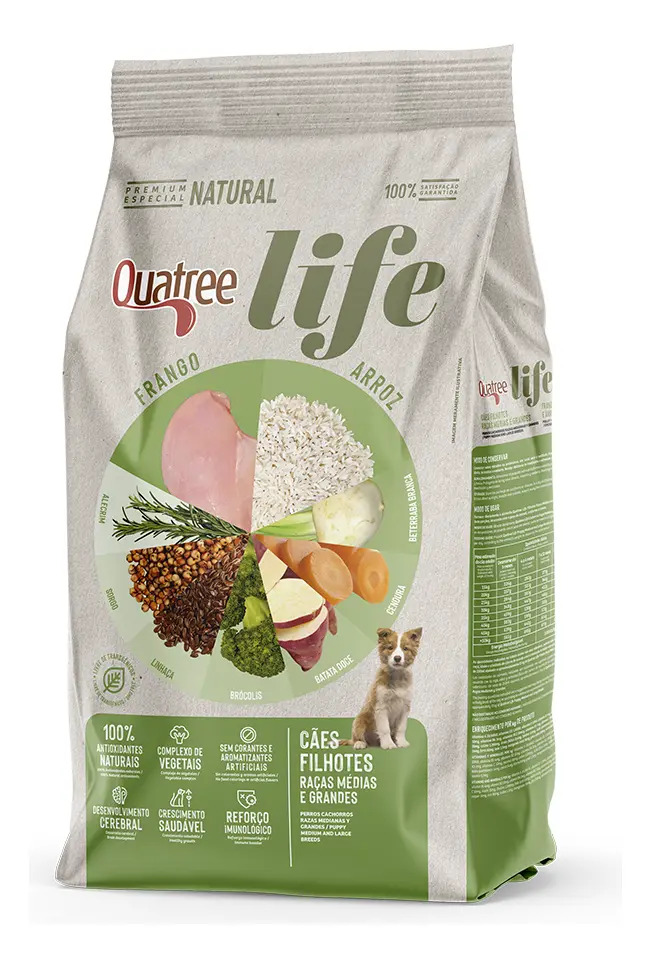 Ração Quatree Life Cães Filhotes Raças Médias/Grandes 20kg