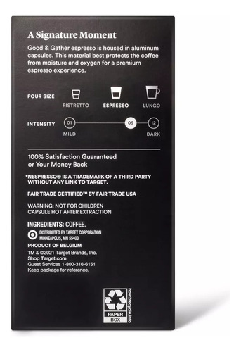Nespresso Good&gather Festoso Espresso Roast Coffe 10 Pod
