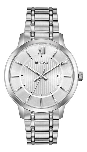 Reloj Bulova Quartz Para Hombre 96b279 Classic Plateado