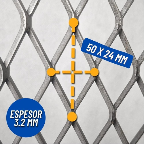 Imagen 2 de 5 de Metal Desplegado 1,00 X 2,00 Mt