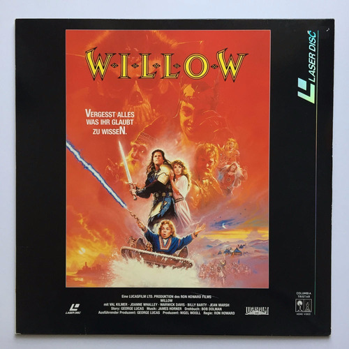 Laser Disc Willow Val Kilmer Warwick Davis 1988 Sistema Pal