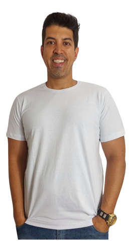 Camiseta Masculina Branca Gola Redonda Uso Diário