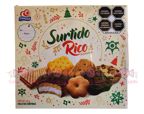 13pz Galleta Gamesa Surtido Rico 436gr Presentación Navidad