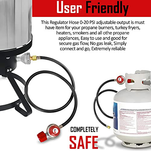 2109-red 4 Ft High Pressure 0-20 Psi Adjustable Regulat...
