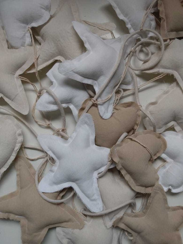 Imagen 4 de 4 de Estrellas De Tela Souvenir Guirnalda