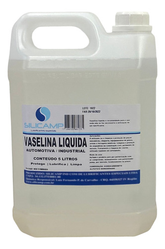 Vaselina Liquida 5 Litros P/ Proteção Esquadria De Alumínio