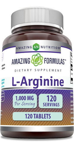 Amazing Formulas L-arginine 1000 Mg 120 Tabletas Sabor Sin Sabor