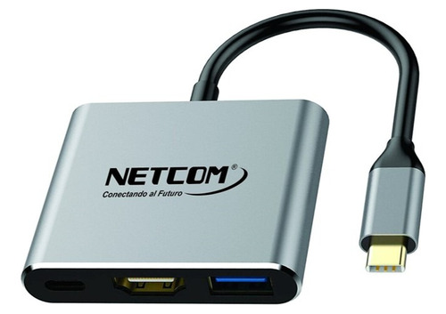 Adaptador Usb C A Hdmi, Usb 3.0 Y Usb C Netcom 4k 60hz