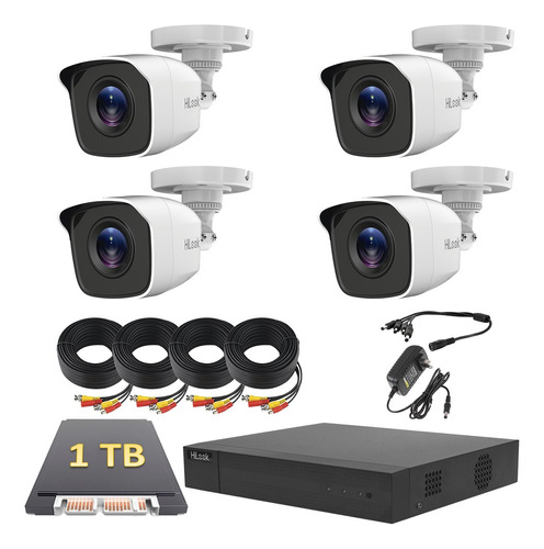 Kit Video Vigilancia 4 Camaras Hikvision 1080p 2mp Cctv 1 Tb