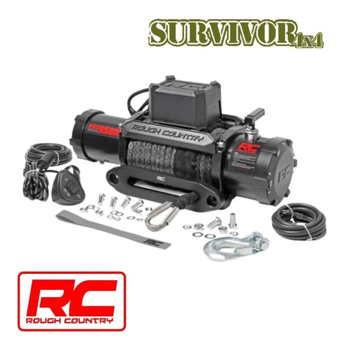 Winch Rough Country Serie Pro 9.500lbs Guaya Sintetica