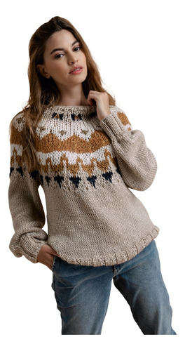 Sweater Mascardi, Sweater Tejido A Mano Con Guarda Bariloche