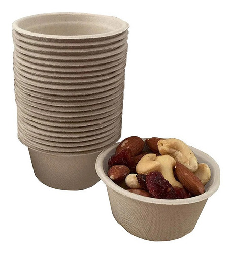 Imagen 5 de 6 de 50 Copas / Vasos Souffle 2 Oz. Biodegradable Bagazo De Trigo