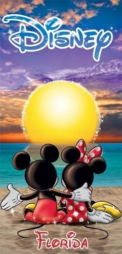 Disney Mickey Mouse Minnie Sunset Florida Toalla De Playa 2.